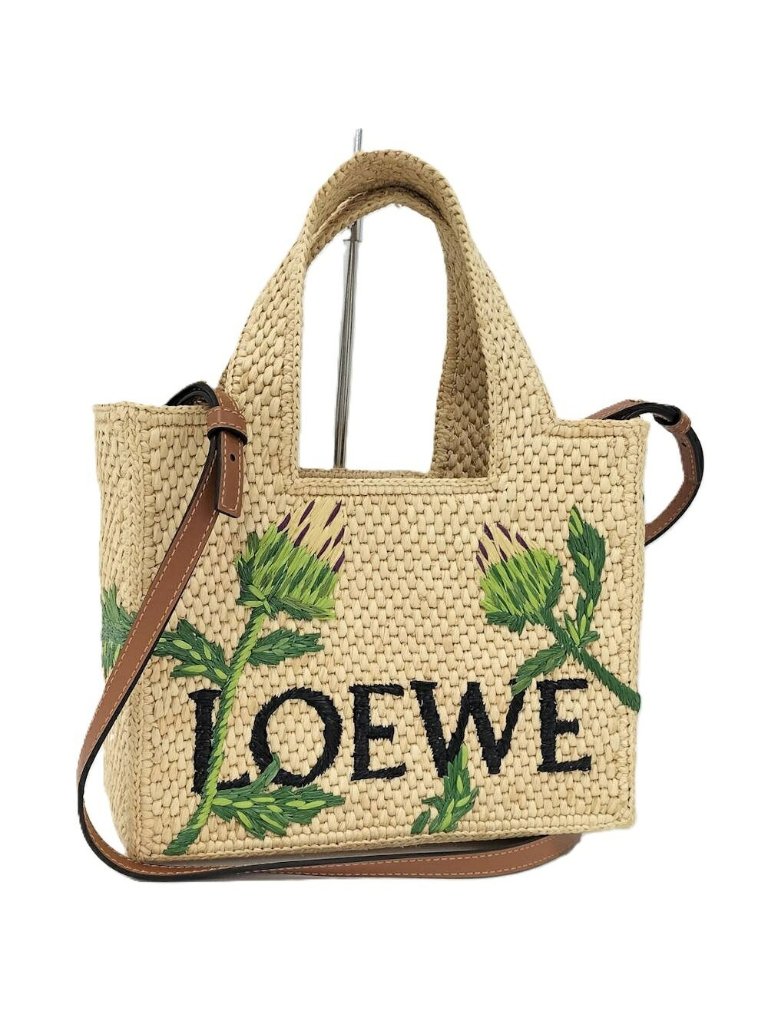 Loewe Font Small Tote Bag Raffia